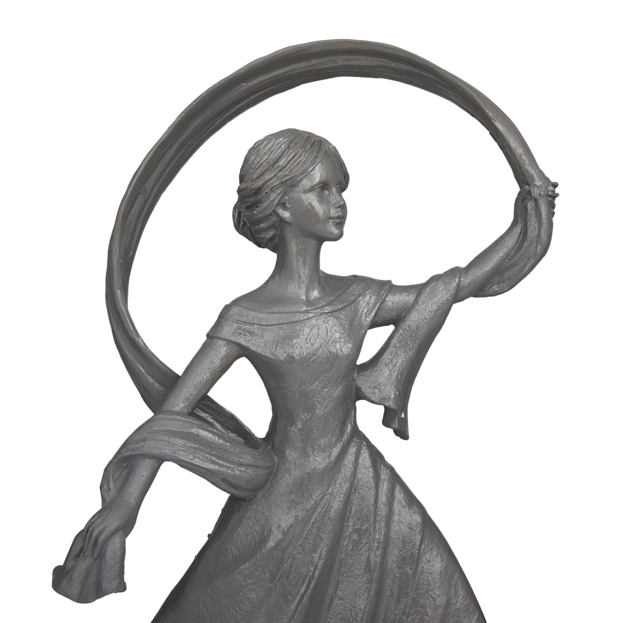 Set of 2 Grey Resin Traditional Sculpture, 22" x 11" x 6"